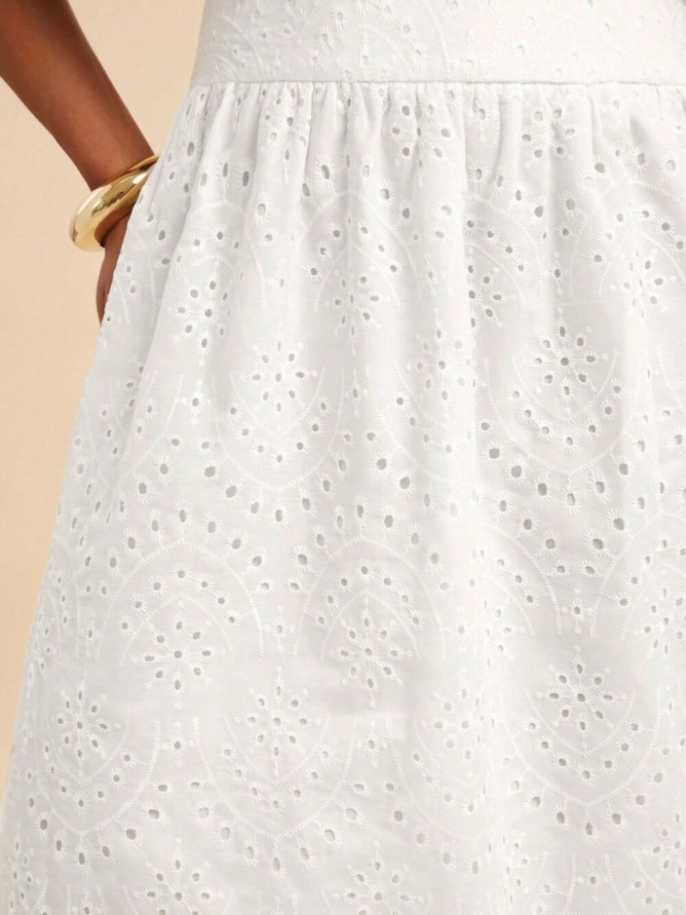White Eyelet Crop Top & Maxi Skirt Two-Piece Set - Picture 3 of 7